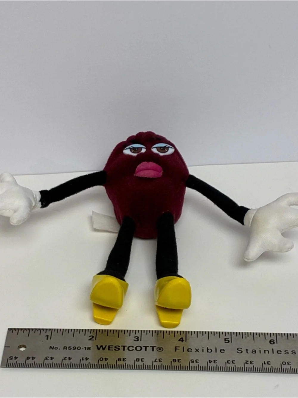 Hardee's Vintage Plush Bendable California Raisins Lady 1988 Applause Heels 6in